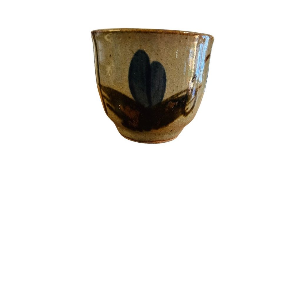 Japanese Pottery Vintage Mashiko Tea Cup Small 2 and 1/2 " HT  Handmade Unmarked